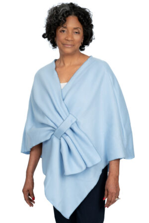 Light Blue Fleece Shoulder Wrap
