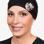 Leopard/Black Rosette Chemotherapy Head Wrap