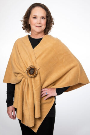 Picture of fleece chemotherapy clothing shoulder wrap
