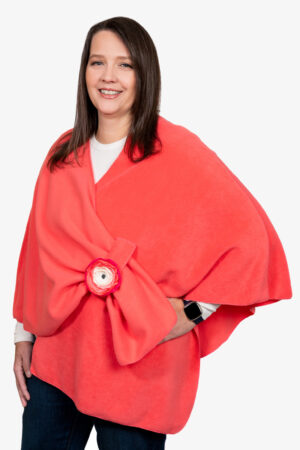 Coral Shoulder Wrap Poncho