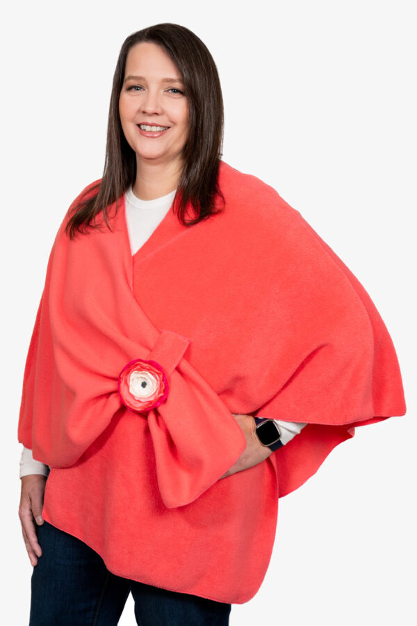 Coral Shoulder Wrap Poncho
