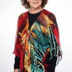 The Women’s Teal Lightweight Polyester Chiffon Wide Sleeve Kimono
