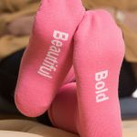 Bold" & "Beautiful" Pink Sassy Sayings Socks