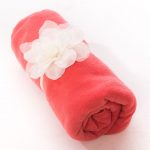 Coral Fleece Blanket with Detachable Flower