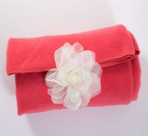 Coral Fleece Blanket with Detachable Flower