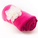 Fuchsia Fleece Blanket with Detachable Flower