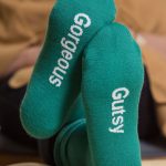 "Gorgeous" & "Gutsy" Teal Sassy Sayings Socks