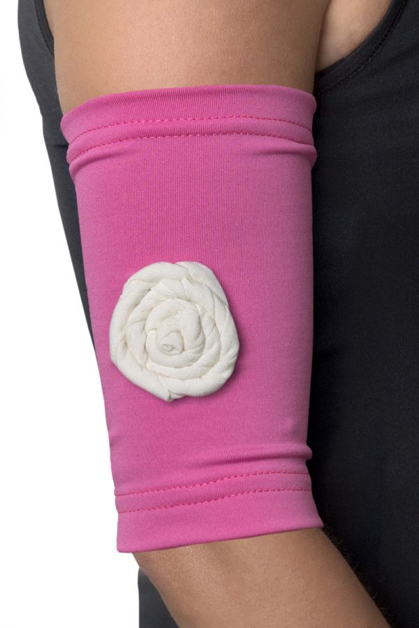 Pink Picc Line Sleeve with Cream Rosette