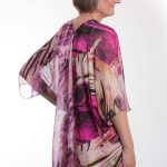 Women’s Pink Lightweight Polyester Chiffon Wide Sleeve Kimono, Open or Tie Front