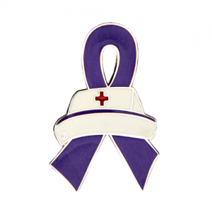 Nurse Purple Ribbon Pin for Pancreatic Cancer Awareness