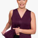 Purple Super Soft Post Mastectomy Camisole with Inner Drain Pockets