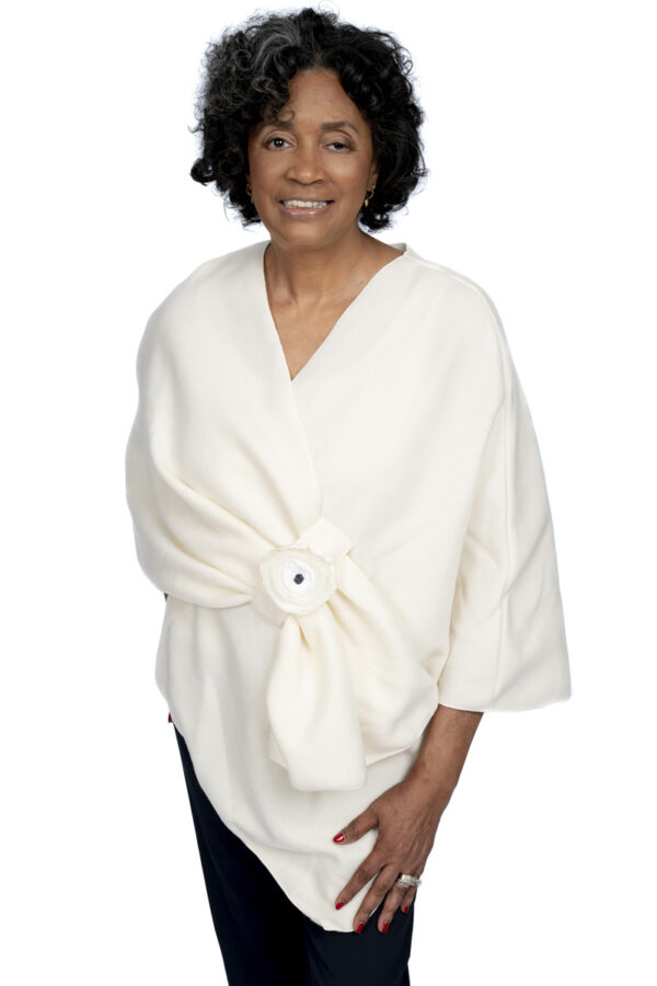 Cream Fleece Shoulder Wrap