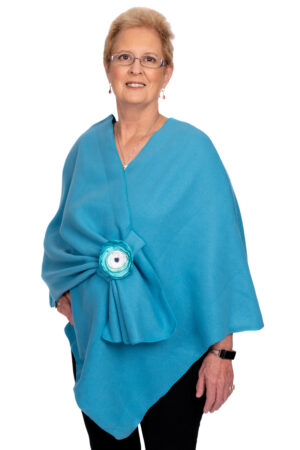 Bright Teal Fleece Shoulder Wrap