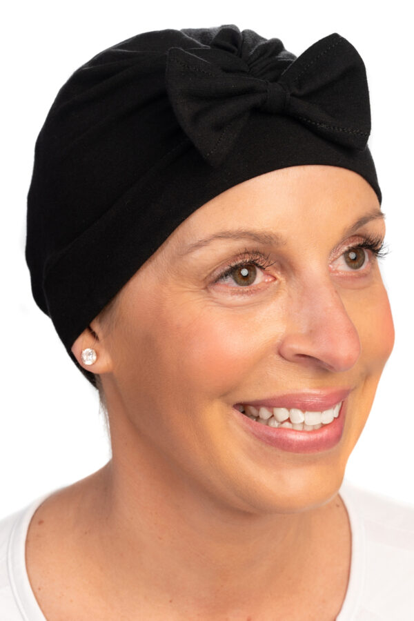 Black head cover with Black Bow