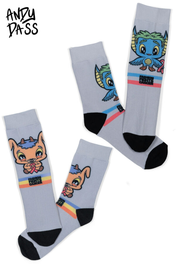Andy Dass Supports Fashion Fights Cancer with Breast Cancer Awareness Socks