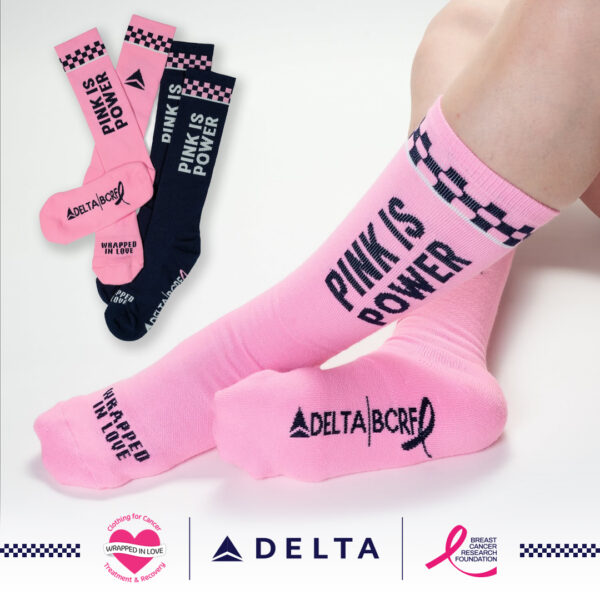 Wrapped in Love is collaborating with Delta on exclusive employee merchandise benefiting the Breast Cancer Research Foundation